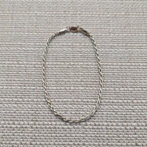 7 Inch Sterling Silver Braided Chain Unisex Bracelet A5833